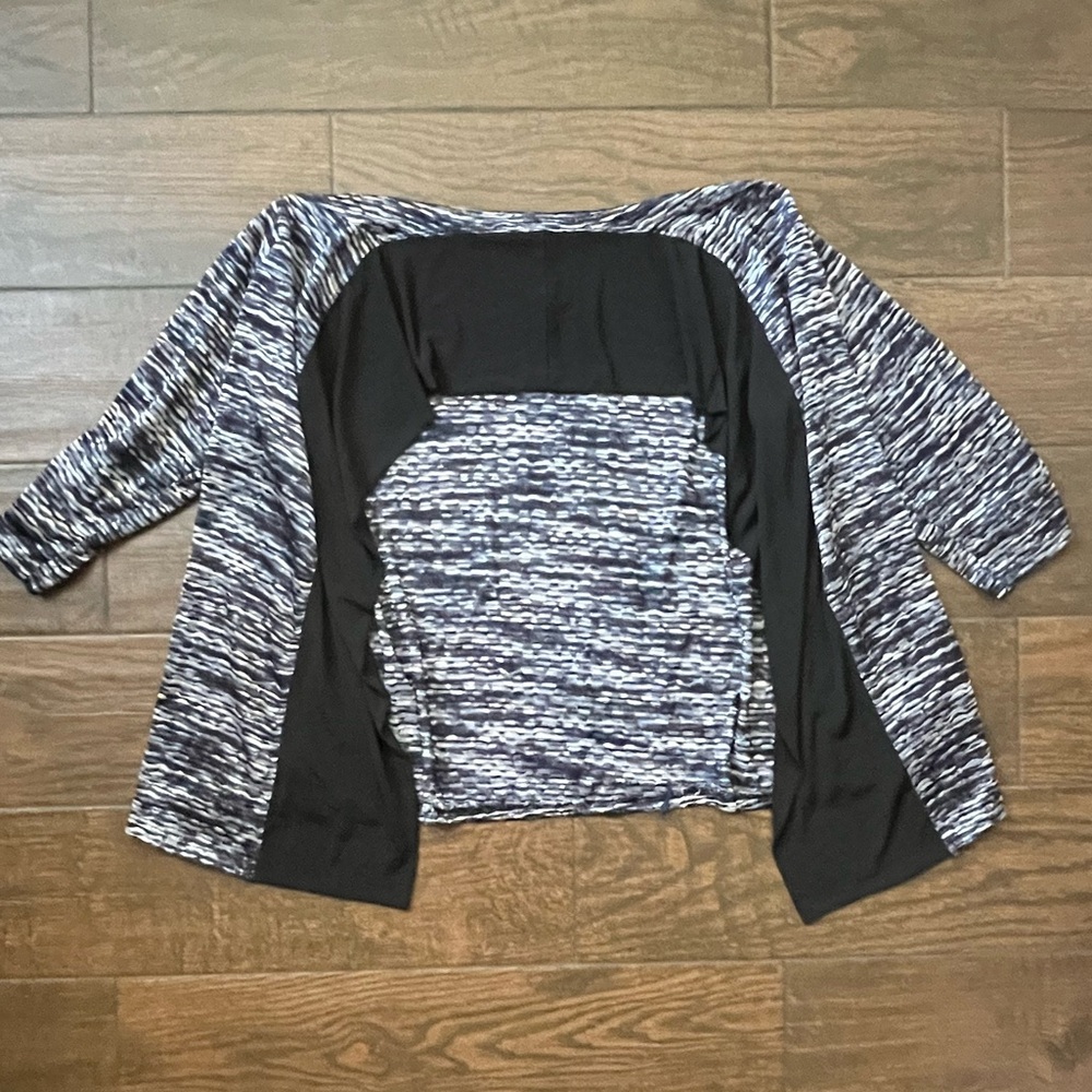 Layered Blue and gray silver Open front cardigan
